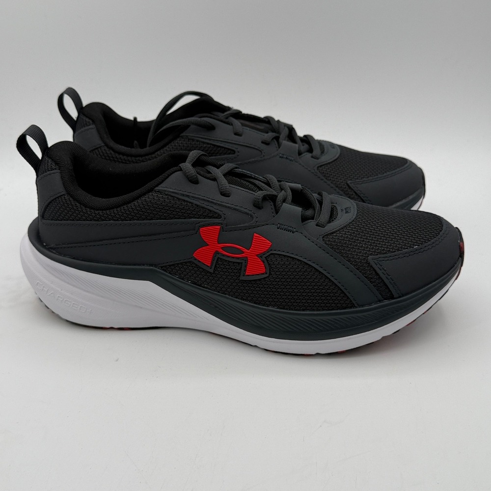 Under Armour UA Assert 11 Shoes Mens Size 8.5 Black Red Running 3027810-001